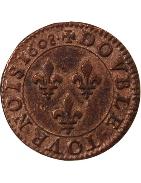 HENRI IV - DOUBLE TOURNOIS 1608 A PARIS