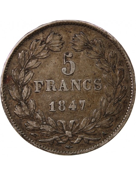 LOUIS PHILIPPE﻿ - 5 FRANCS ARGENT 1847 A PARIS