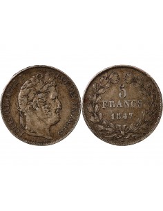 LOUIS PHILIPPE﻿ - 5 FRANCS ARGENT 1847 A PARIS 2
