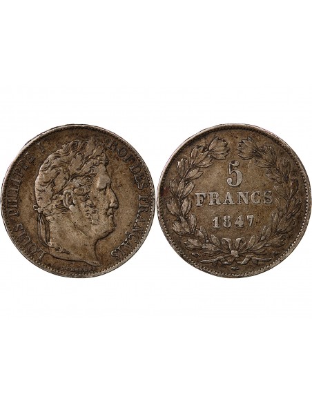 LOUIS PHILIPPE﻿ - 5 FRANCS ARGENT 1847 A PARIS