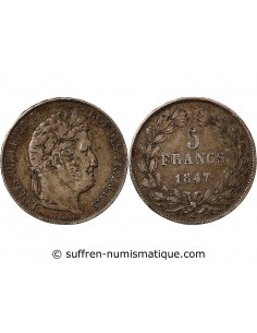 LOUIS PHILIPPE﻿ - 5 FRANCS ARGENT 1847 A PARIS