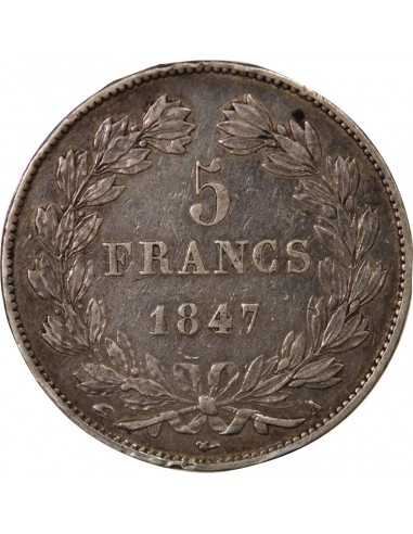 LOUIS PHILIPPE﻿ - 5 FRANCS ARGENT 1847 A PARIS