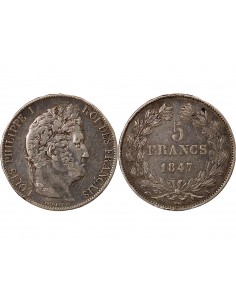 LOUIS PHILIPPE﻿ - 5 FRANCS ARGENT 1847 A PARIS 2