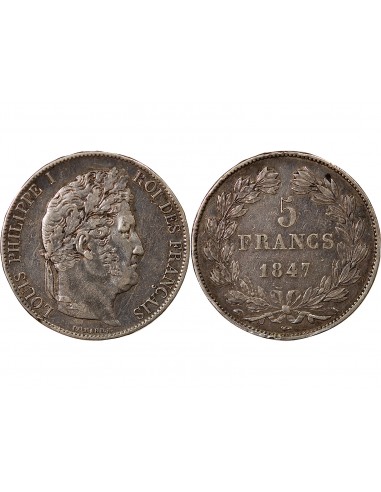 LOUIS PHILIPPE﻿ - 5 FRANCS ARGENT 1847 A PARIS