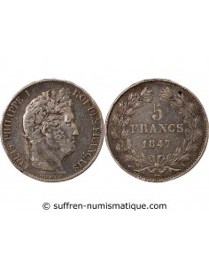 LOUIS PHILIPPE﻿ - 5 FRANCS ARGENT 1847 A PARIS