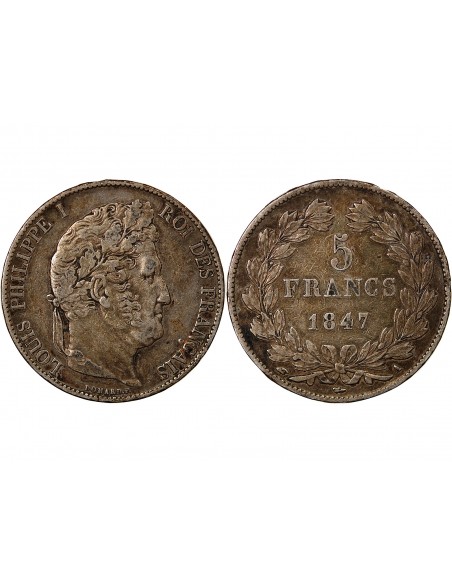 LOUIS PHILIPPE﻿ - 5 FRANCS ARGENT 1847 A PARIS