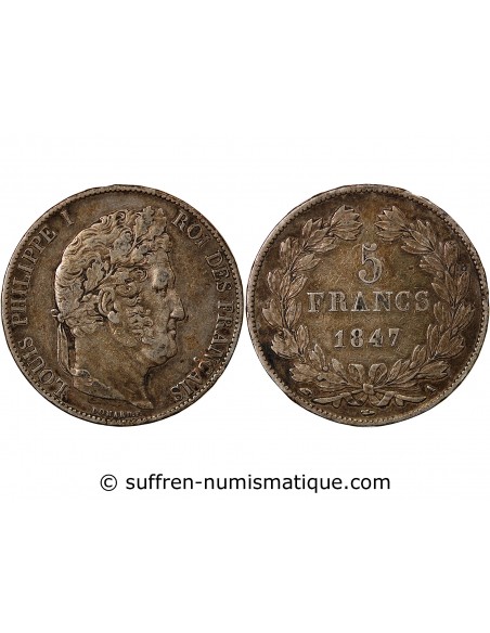 LOUIS PHILIPPE﻿ - 5 FRANCS ARGENT 1847 A PARIS