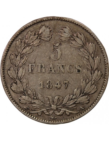LOUIS PHILIPPE﻿ - 5 FRANCS ARGENT 1847 A PARIS
