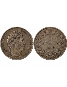 LOUIS PHILIPPE﻿ - 5 FRANCS ARGENT 1847 A PARIS 2
