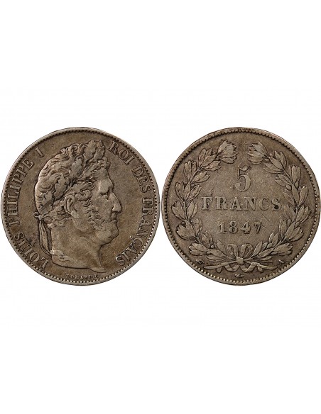 LOUIS PHILIPPE﻿ - 5 FRANCS ARGENT 1847 A PARIS