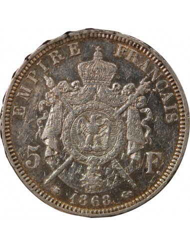 NAPOLEON III - 5 FRANCS ARGENT 1868 A PARIS