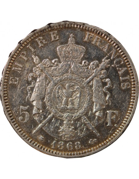 NAPOLEON III - 5 FRANCS ARGENT 1868 A PARIS