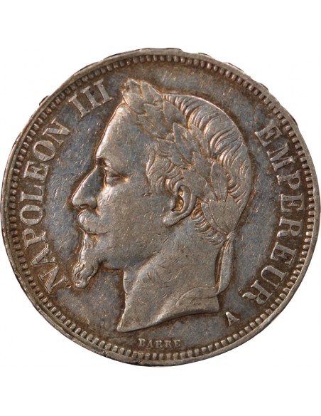 NAPOLEON III - 5 FRANCS ARGENT 1868 A PARIS