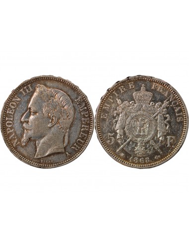 NAPOLEON III - 5 FRANCS ARGENT 1868 A PARIS