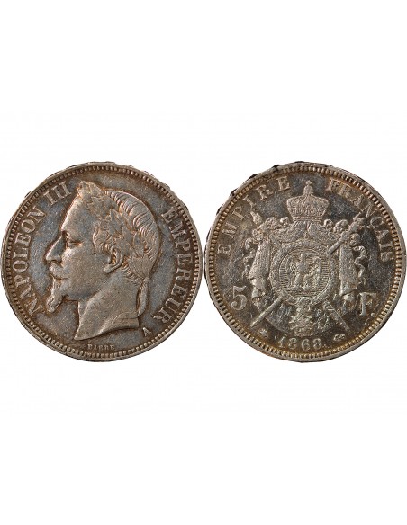 NAPOLEON III - 5 FRANCS ARGENT 1868 A PARIS