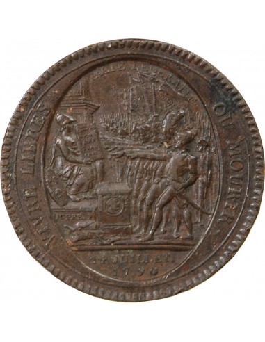 MONNAIE DE CONFIANCE - MONNERON 5 SOLS AU SERMENT 1792 L'AN IV "DEPARTEMENS"