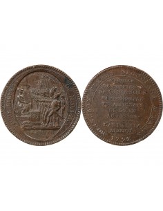 MONNAIE DE CONFIANCE - MONNERON 5 SOLS AU SERMENT 1792 L'AN IV "DEPARTEMENS" 2