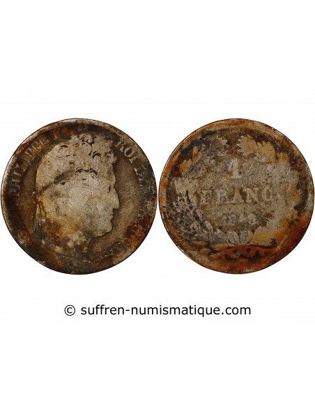 LOUIS PHILIPPE﻿ - 1 FRANC ARGENT 1848 A PARIS
