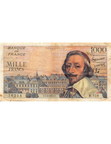 1000 FRANCS RICHELIEU - 07.03.1957, SERIE R318
