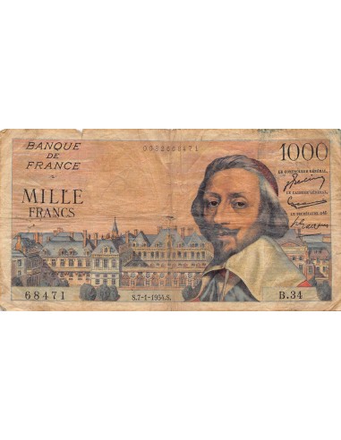 1000 FRANCS RICHELIEU - 07.01.1954, SERIE B34