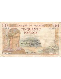 FRANCE, CÉRÈS MODIFIE - 50 FRANCS 04/04/1940