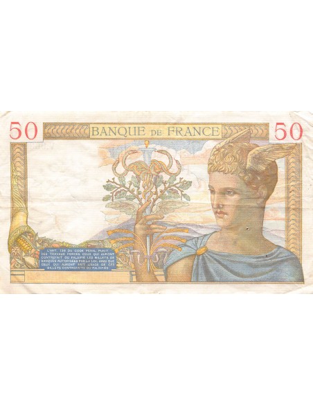 FRANCE, CÉRÈS MODIFIÉ - 50 FRANCS 02/02/1939