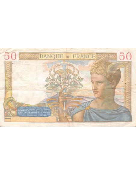 FRANCE, CÉRÈS MODIFIÉ - 50 FRANCS 14/03/1940