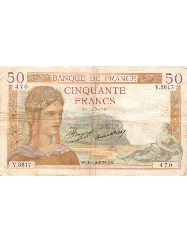 FRANCE, CÉRÈS - 50 FRANCS 19/12/1935