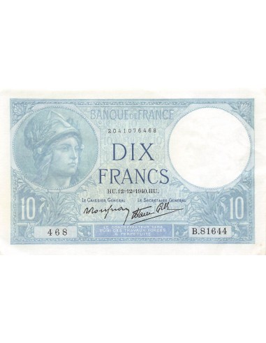 FRANCE, MINERVE - 10 FRANCS 12/12/1940