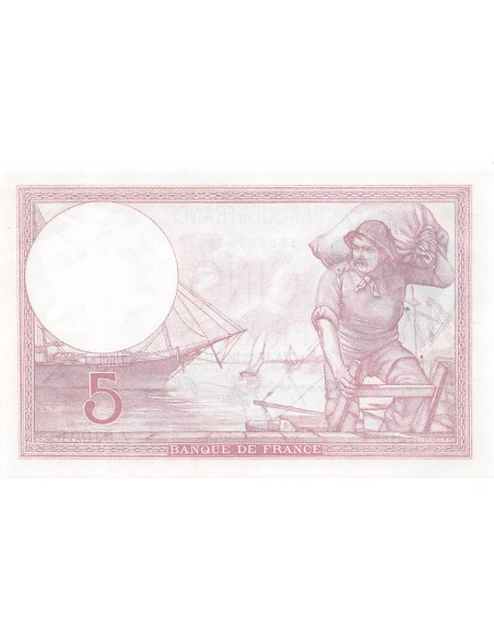 FRANCE, FEMME CASQUEE MODIFIEE - 5 FRANCS 17/08/1939
