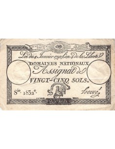 ASSIGNAT - 25 SOLS - LOI DU 04 JANVIER 1792 2