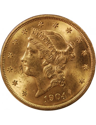 ETATS UNIS, LIBERTY EAGLE - 20 DOLLARS 1904, PHILADELPHIE