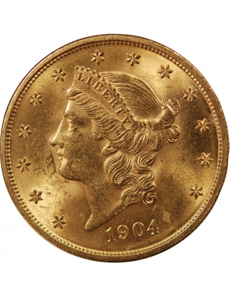 ETATS UNIS, LIBERTY EAGLE - 20 DOLLARS 1904, PHILADELPHIE