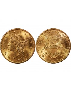 ETATS UNIS, LIBERTY EAGLE - 20 DOLLARS 1904, PHILADELPHIE 2