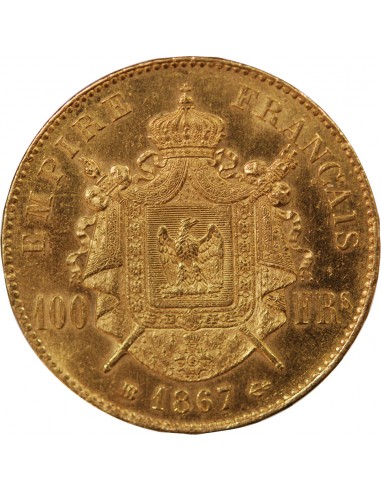 NAPOLEON III - ﻿100 FRANCS OR 1867 BB STRASBOURG