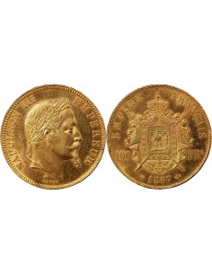 NAPOLEON III - ﻿100 FRANCS OR 1867 BB STRASBOURG 2