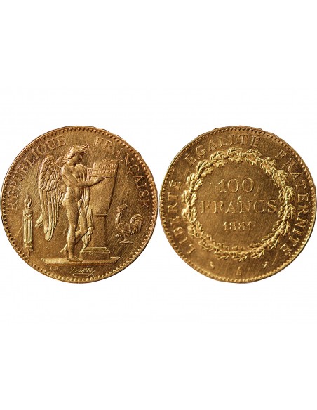 GENIE - 100 FRANCS OR 1881 "Dieu protège la France"﻿