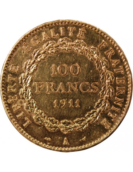 GENIE - 100 FRANCS OR 1911 A PARIS "Liberté Egalité Fraternité"﻿