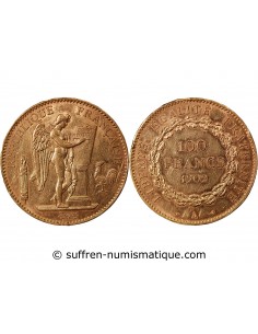 GENIE - 100 FRANCS OR 1902 "Dieu protège la France"﻿