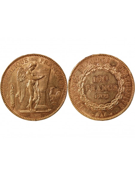 GENIE - 100 FRANCS OR 1902 "Dieu protège la France"﻿