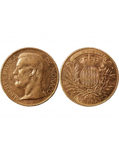MONACO, ALBERT Ier - 100 FRANCS OR 1896 A PARIS