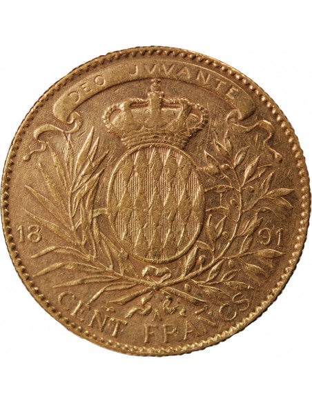 MONACO, ALBERT Ier - 100 FRANCS OR 1891 A PARIS