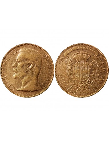 MONACO, ALBERT Ier - 100 FRANCS OR 1891 A PARIS