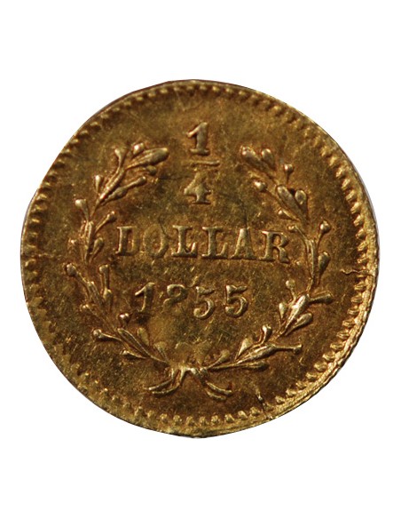 ETATS UNIS, CALIFORNIE - 1/4 DOLLAR OR "SMALL LIBERTY HEAD" 1855