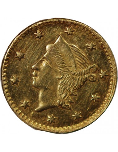 ETATS UNIS, CALIFORNIE - 1/4 DOLLAR OR "SMALL LIBERTY HEAD" 1855