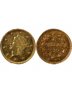 ETATS UNIS, CALIFORNIE - 1/4 DOLLAR OR "SMALL LIBERTY HEAD" 1855 2