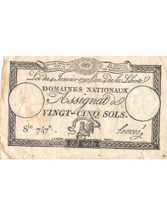 ASSIGNAT - 25 SOLS - LOI DU 04 JANVIER 1792 2
