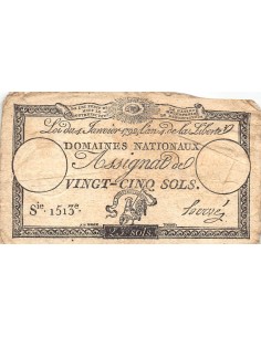 ASSIGNAT - 25 SOLS - LOI DU 04 JANVIER 1792 2