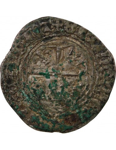 Charles VI 1 blanc Billon 1417 G Poitiers