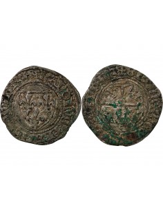 Charles VI 1 blanc Billon 1417 G Poitiers 2
